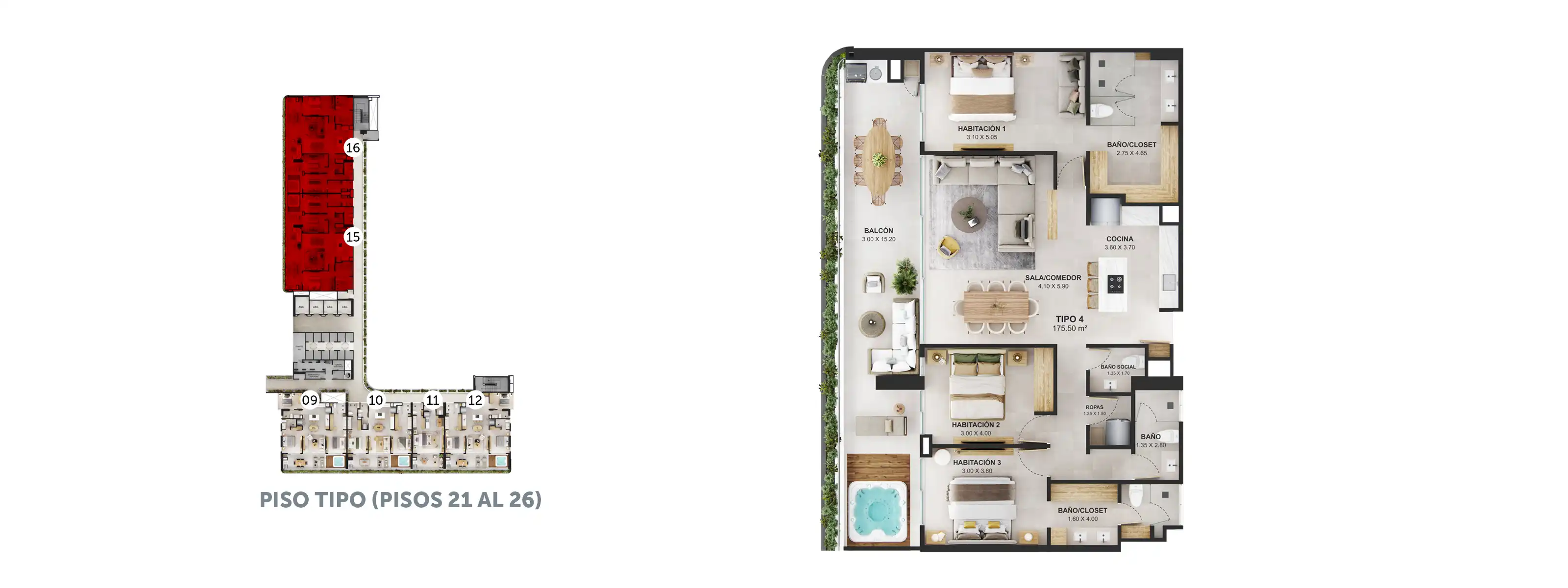 Playa Santúa Torre Mar apartamentos etapa 1 - Apartamento de 175.5 M2