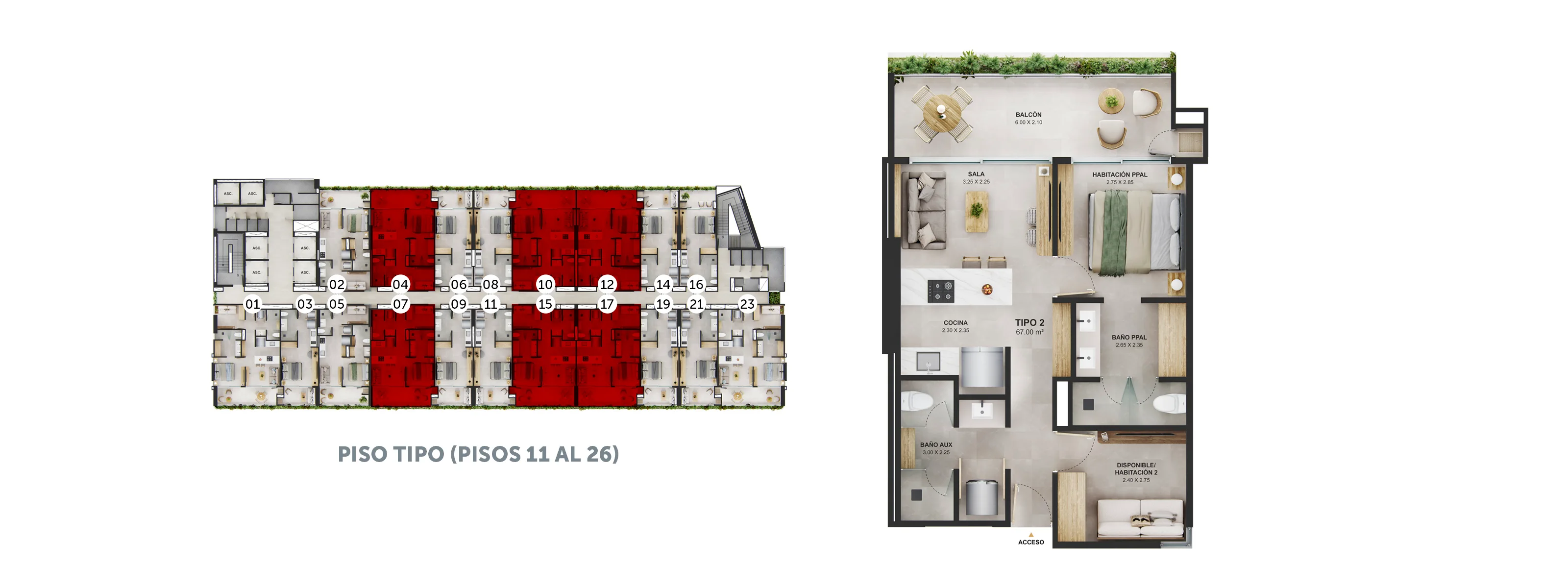 Playa Santúa Torre Sierra apartamentos - Apartamento de 67 M2